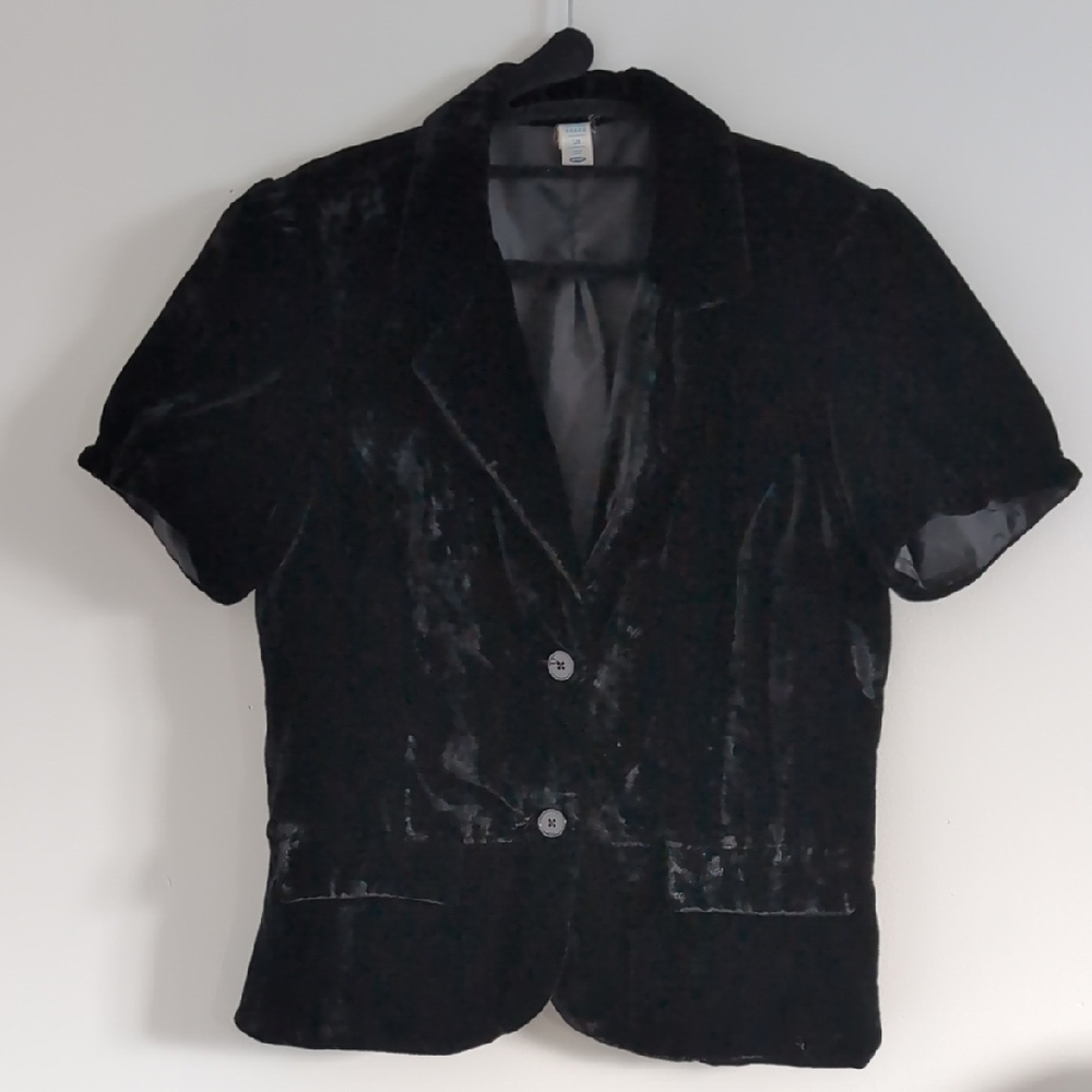 Vintage Old Navy Women's Black Velvet Blazer